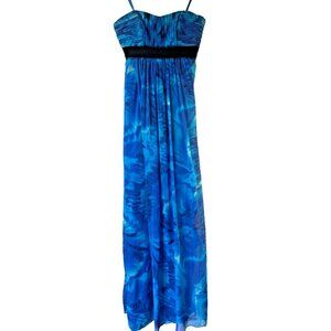 BCBG MAXAZRIA Silk Chiffon Waterfall Strapless Gown Sz 4 Fairy Butterfly Prom